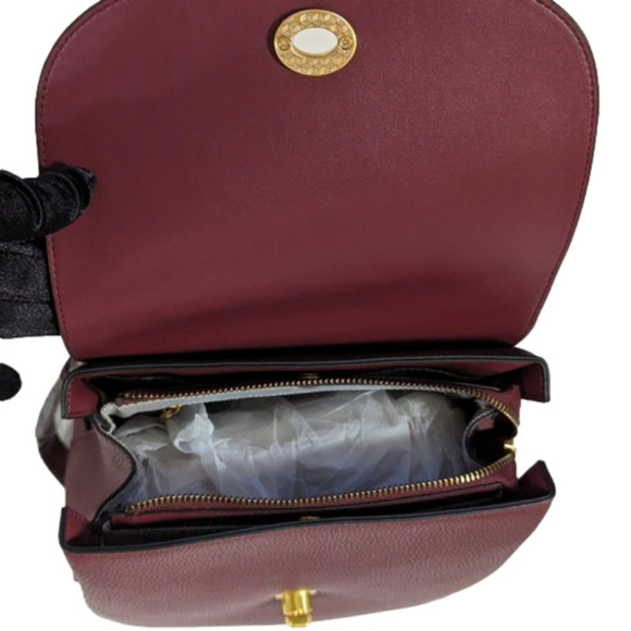 Bolvaint Geneviève Paris Backpack Purse Fine Leather Luxury Tote Bag Plum red - Picture 12 of 16